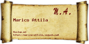 Marics Attila névjegykártya